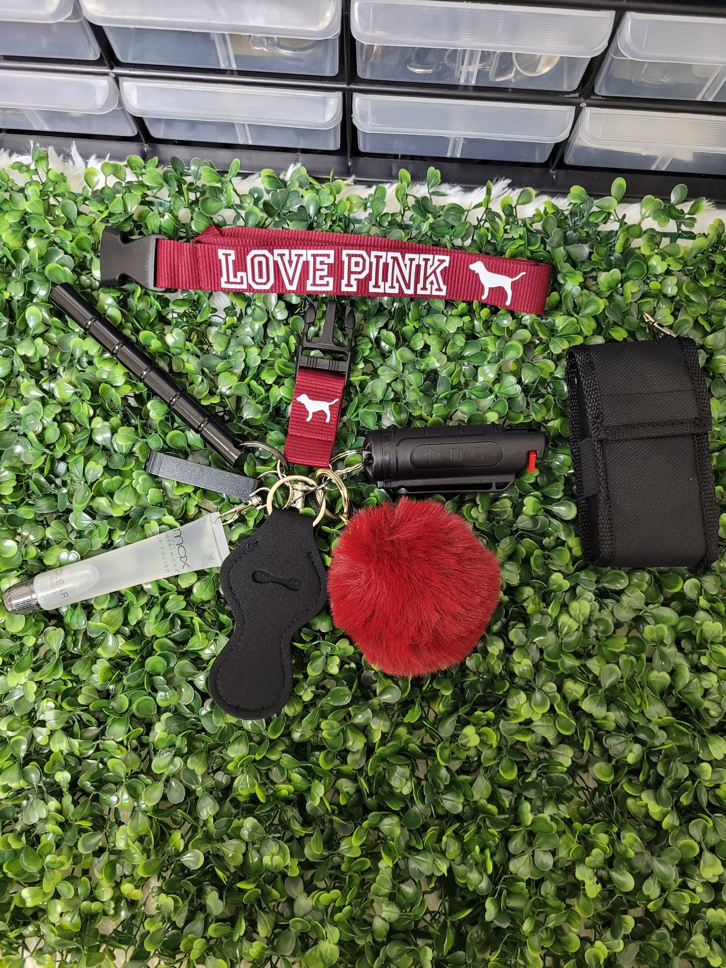 Maroon Love Pink Self Defense Keychain