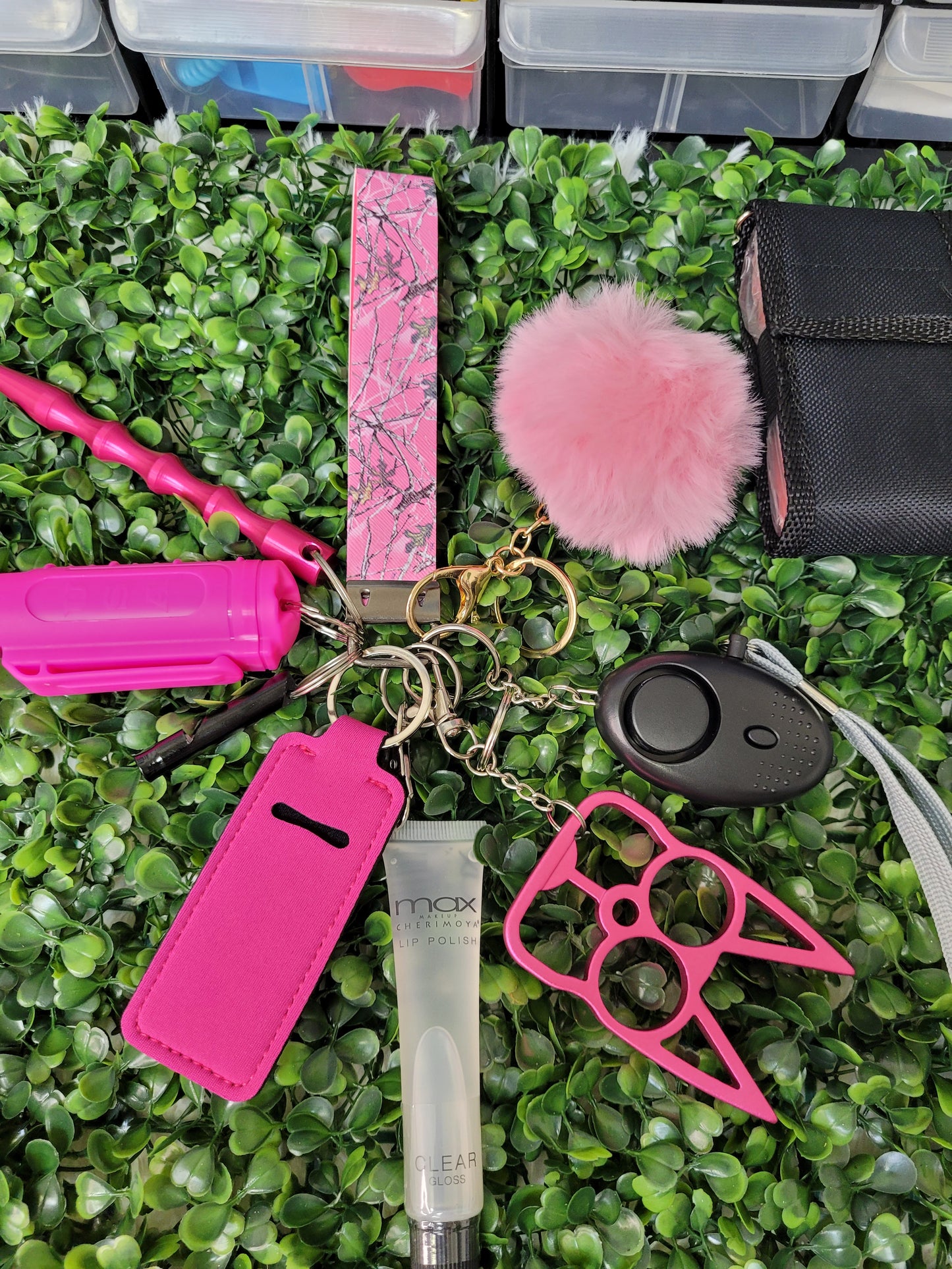 Pink Camoflage Keychain