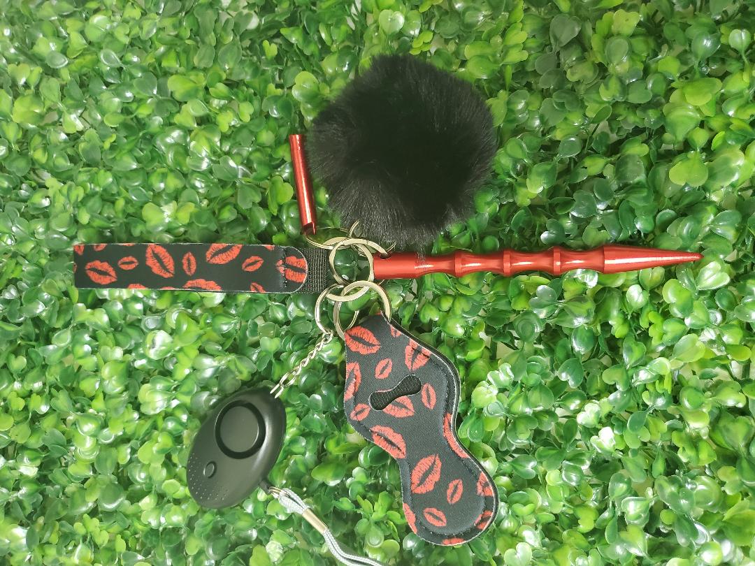 Red and Black Lips Keychain