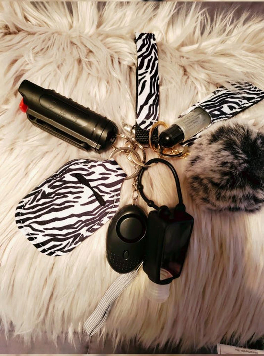 Zebra Print Keychain with Stun Gun