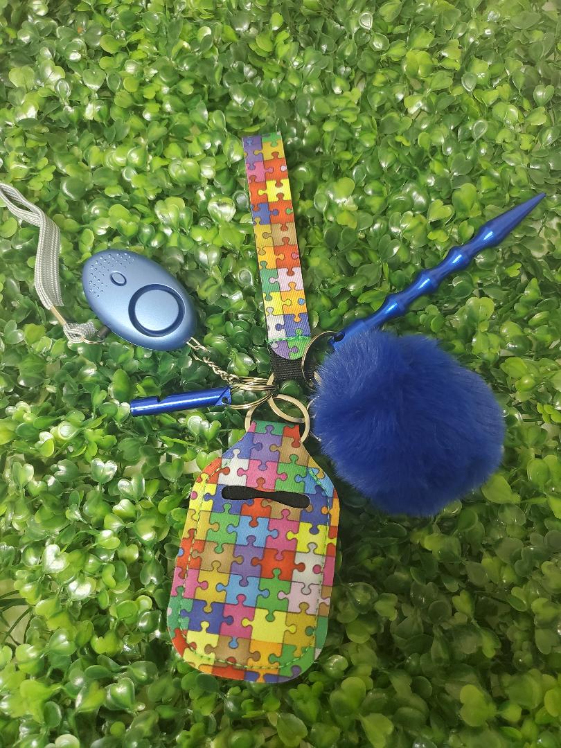 Autism Awareness Self Defense Keychain with Stun Gun