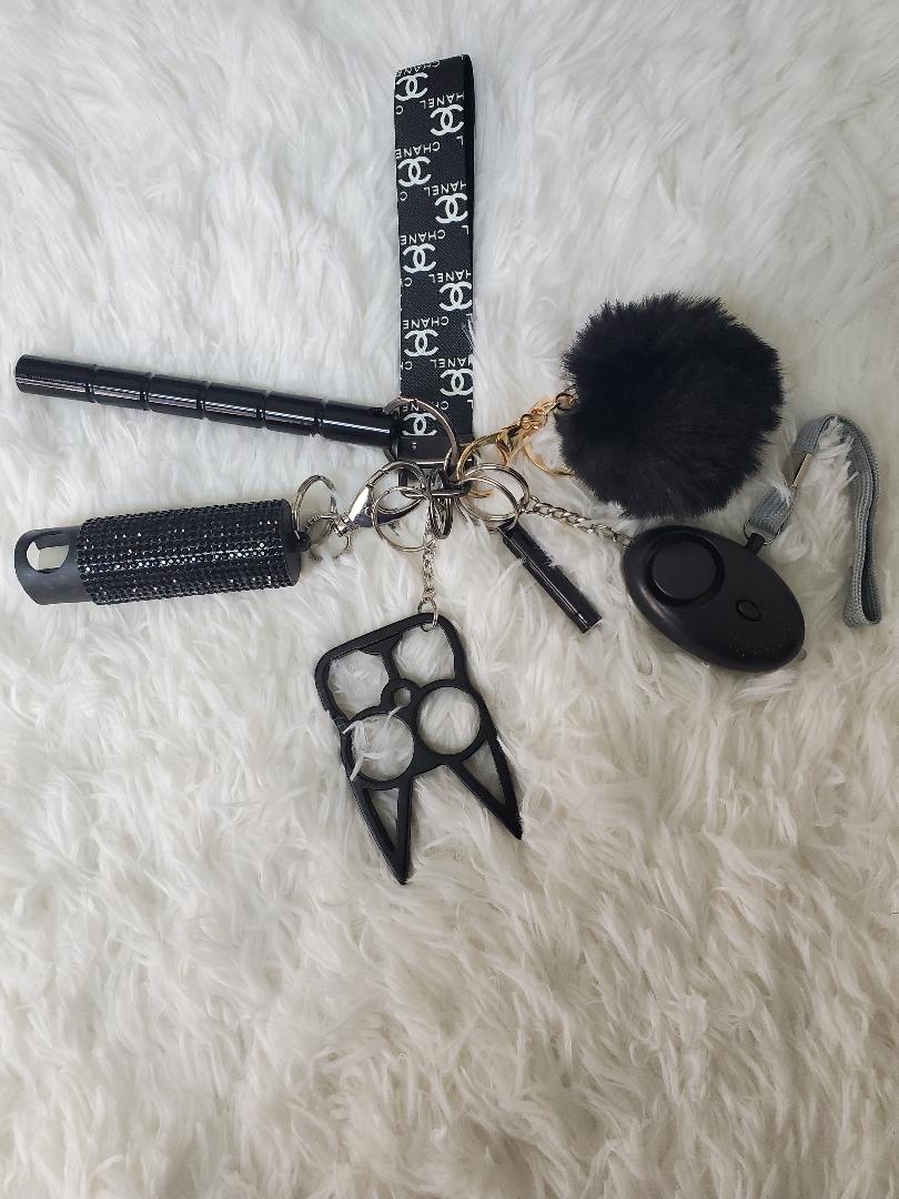 Chanel Print Self Defense Keychain with Stun Gun