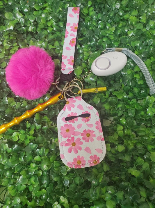 Pink Flower Keychain