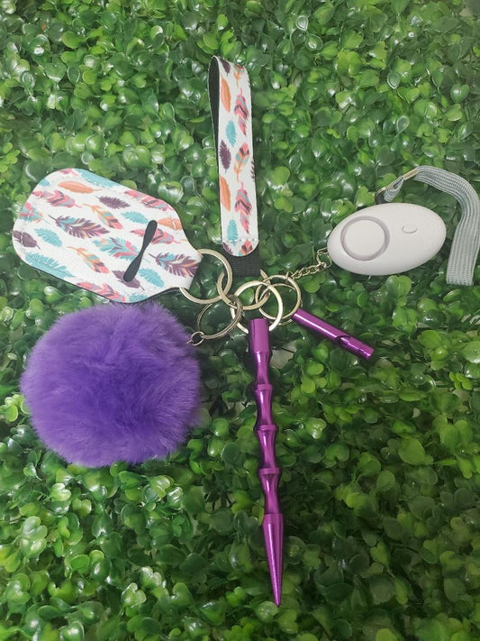 Purple Feather Keychain